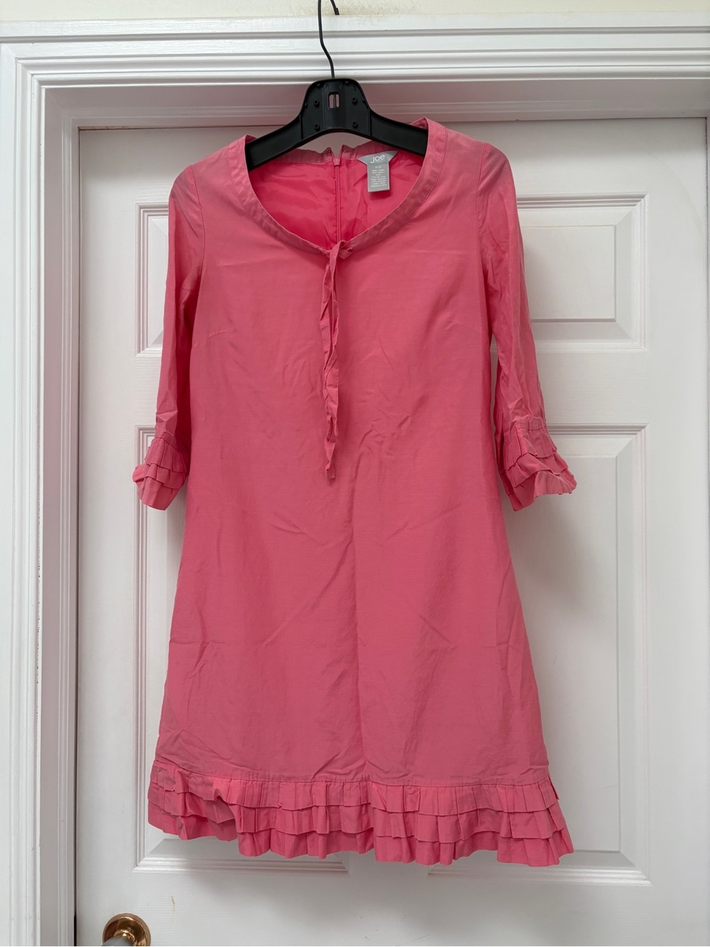 Joe Fresh Coral Pink Ruffle-Hem Midi Dress